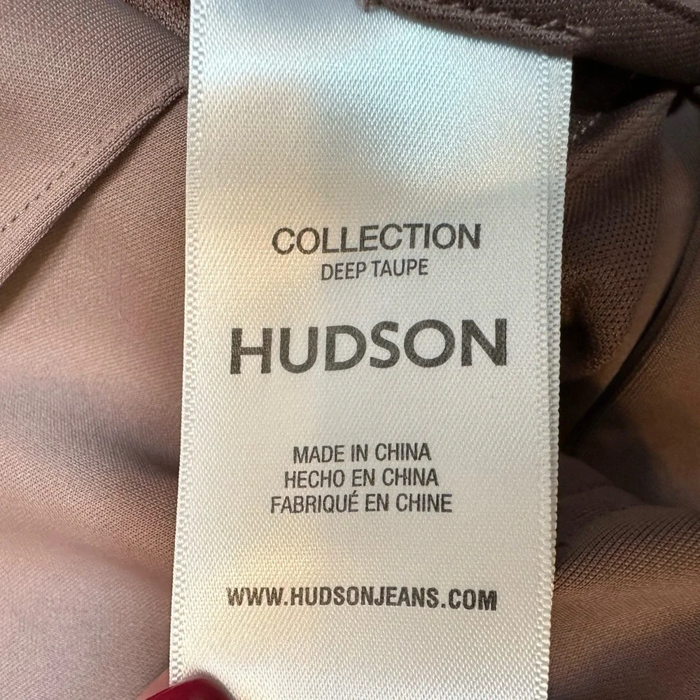 Hudson Reconstructed Chic Deep Taupe Midi Pencil Skirt with Front Slit Size 6
